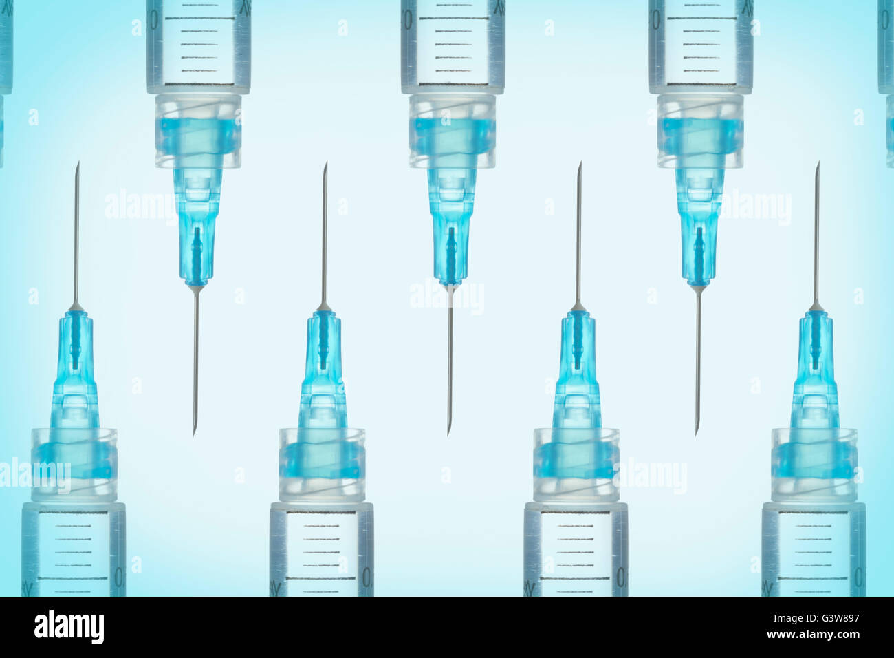 Syringes in row Stock Photo