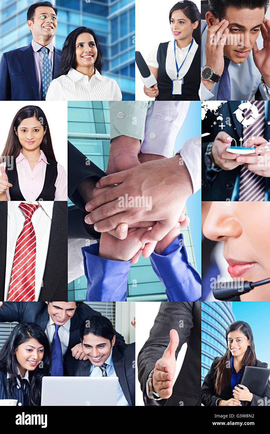 Adults Only Businessman Businesswoman Colleague Digitally Enhanced Groups or Crowds Individuality Montage Team Variation Stock Photo