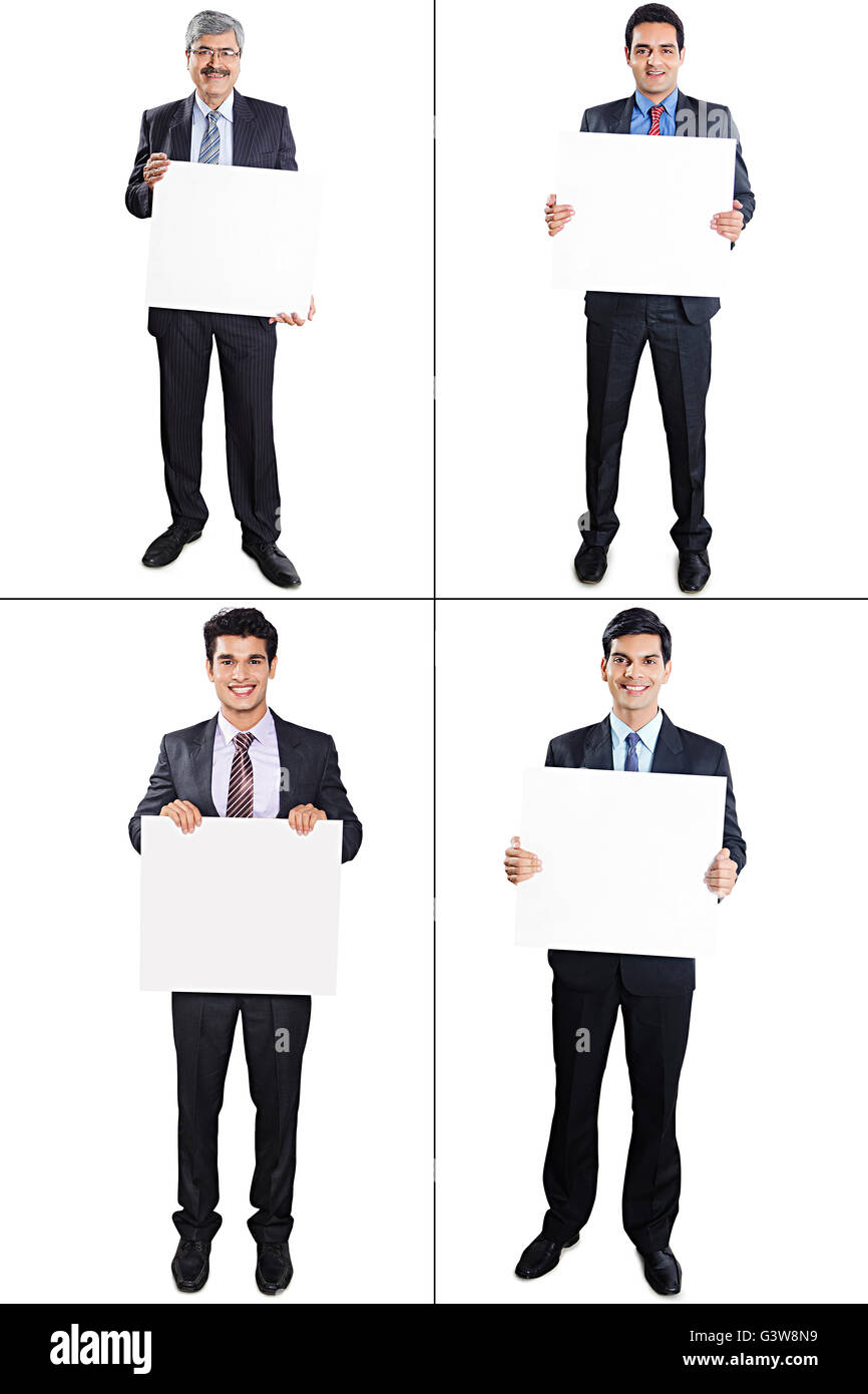 4 People Adult Man Businessman Colleague Digitally Enhanced Employee Men Only Message Board Montage Showing Stock Photo