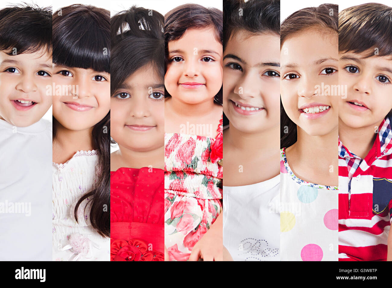 Boys Digitally Enhanced Diversity Girls Groups or Crowds Kids Only Miscellaneous Montage Photography Picture Stock Photo