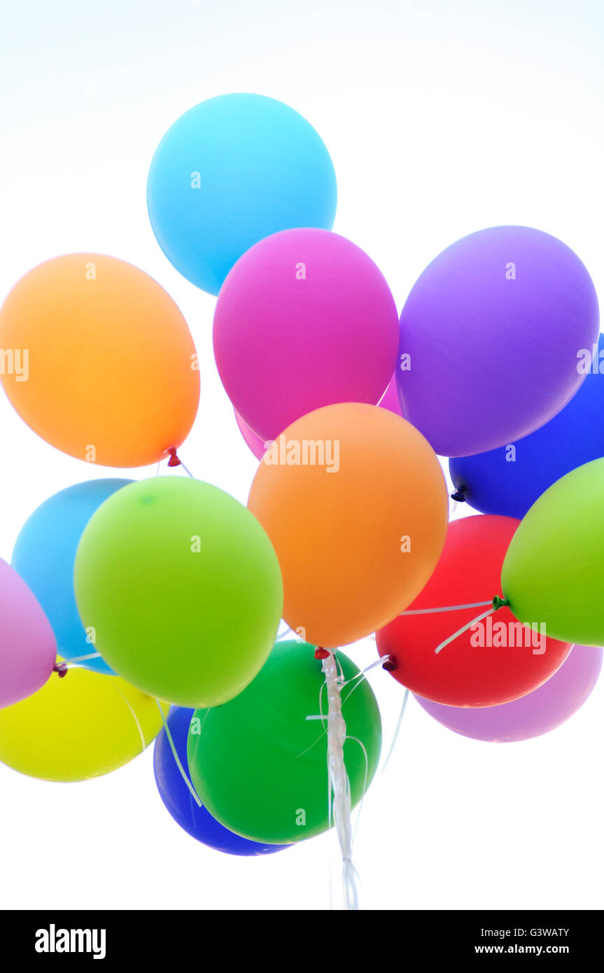 Bunch of Coloured Balloons Stock Photo