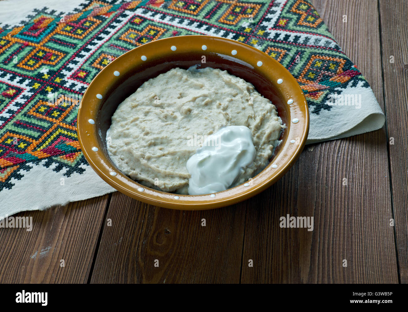 dezhen Russian dish of oatmeal and spoiled milk Stock Photo Alamy
