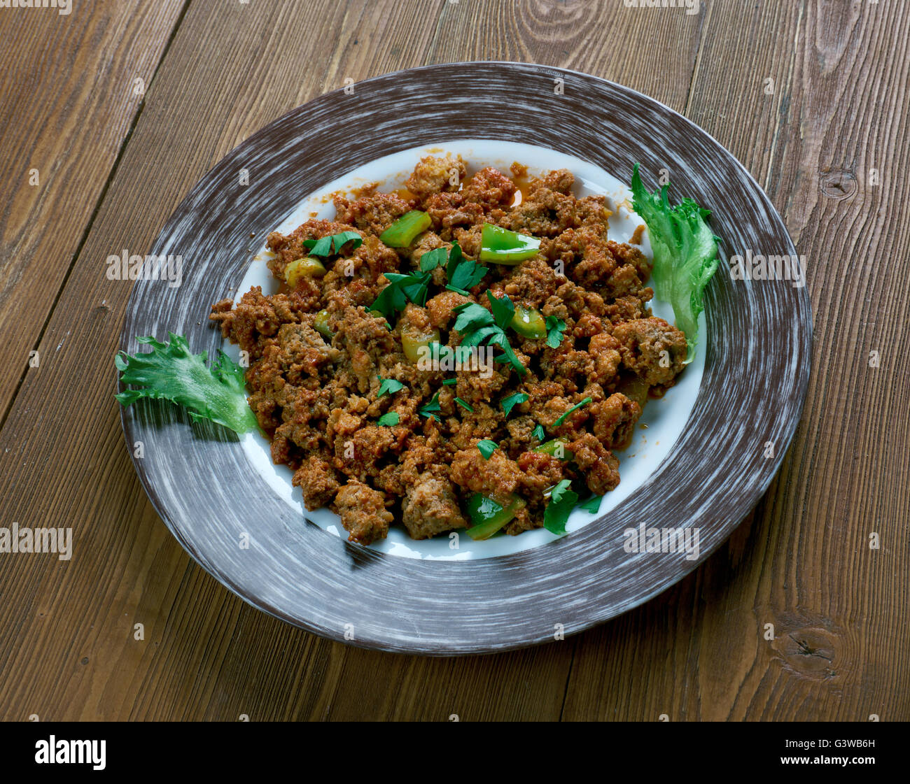 Chicken Keema Indian delicious minced chicken curry Stock Photo Alamy