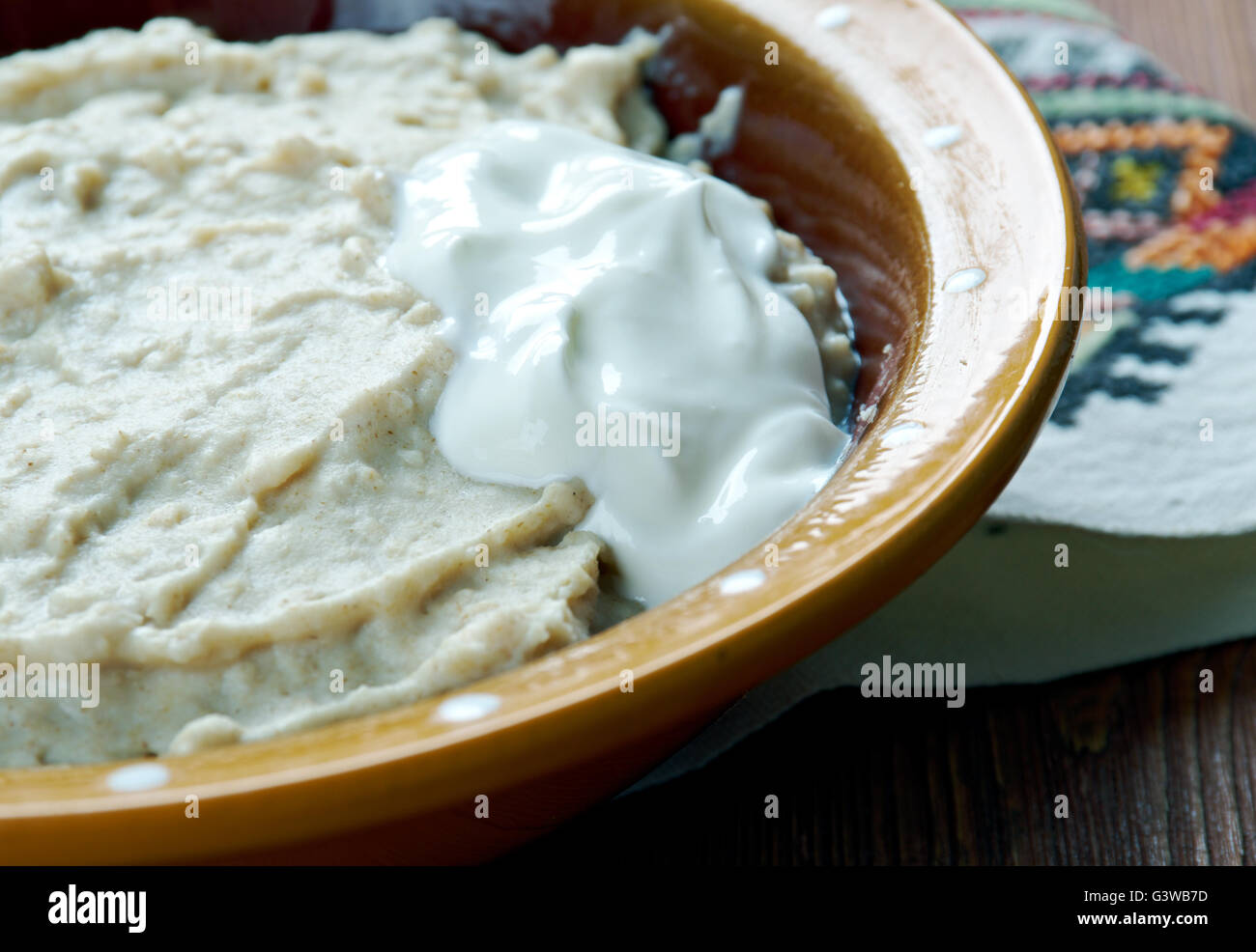 dezhen Russian dish of oatmeal and spoiled milk Stock Photo Alamy