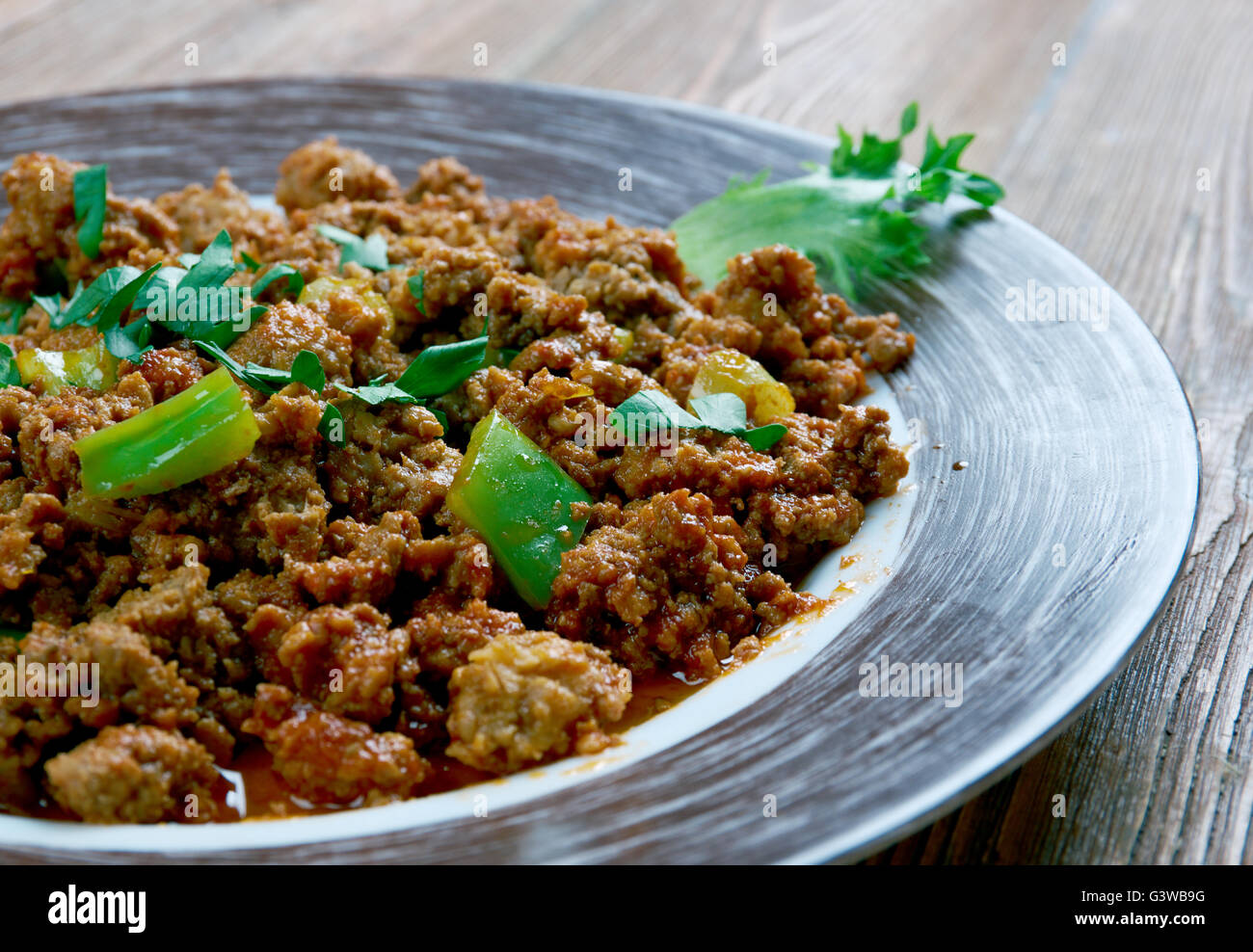 Chicken Keema Indian delicious minced chicken curry Stock Photo Alamy
