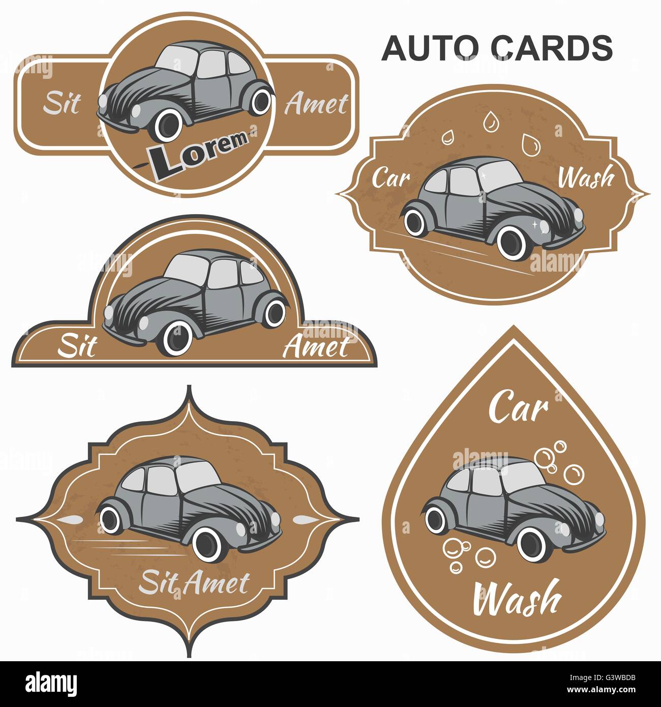 Set of vintage car cards Stock Vector Image & Art Alamy