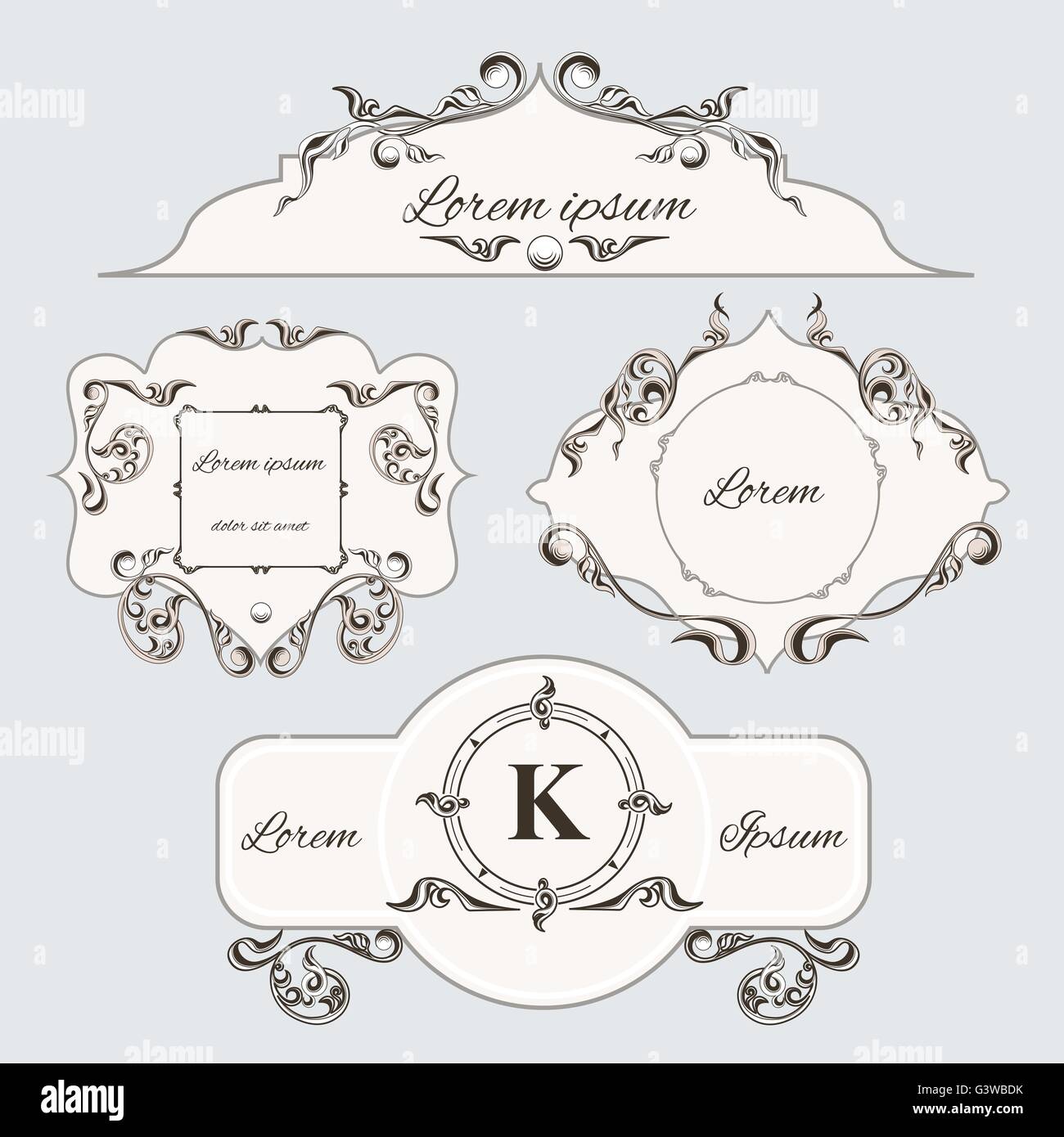 Set of vintage ornament frame and labels Stock Vector Image & Art - Alamy