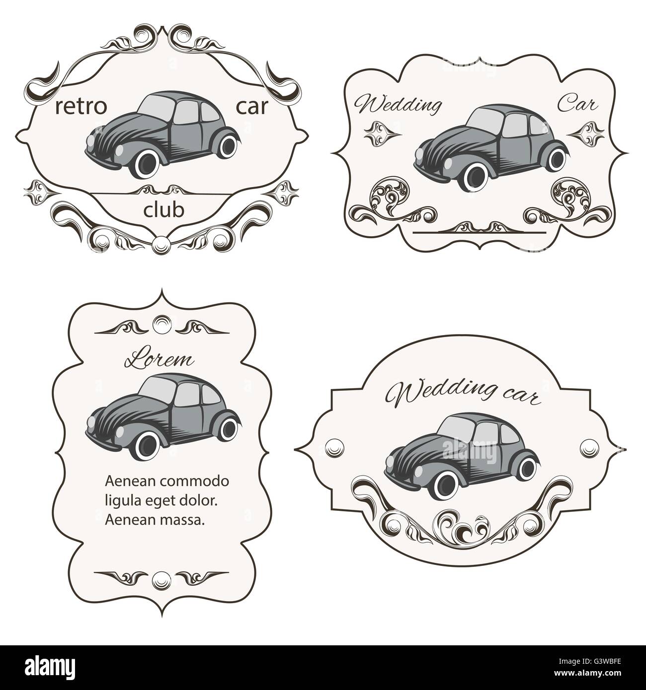 Set of vintage car cards Stock Vector Image & Art Alamy