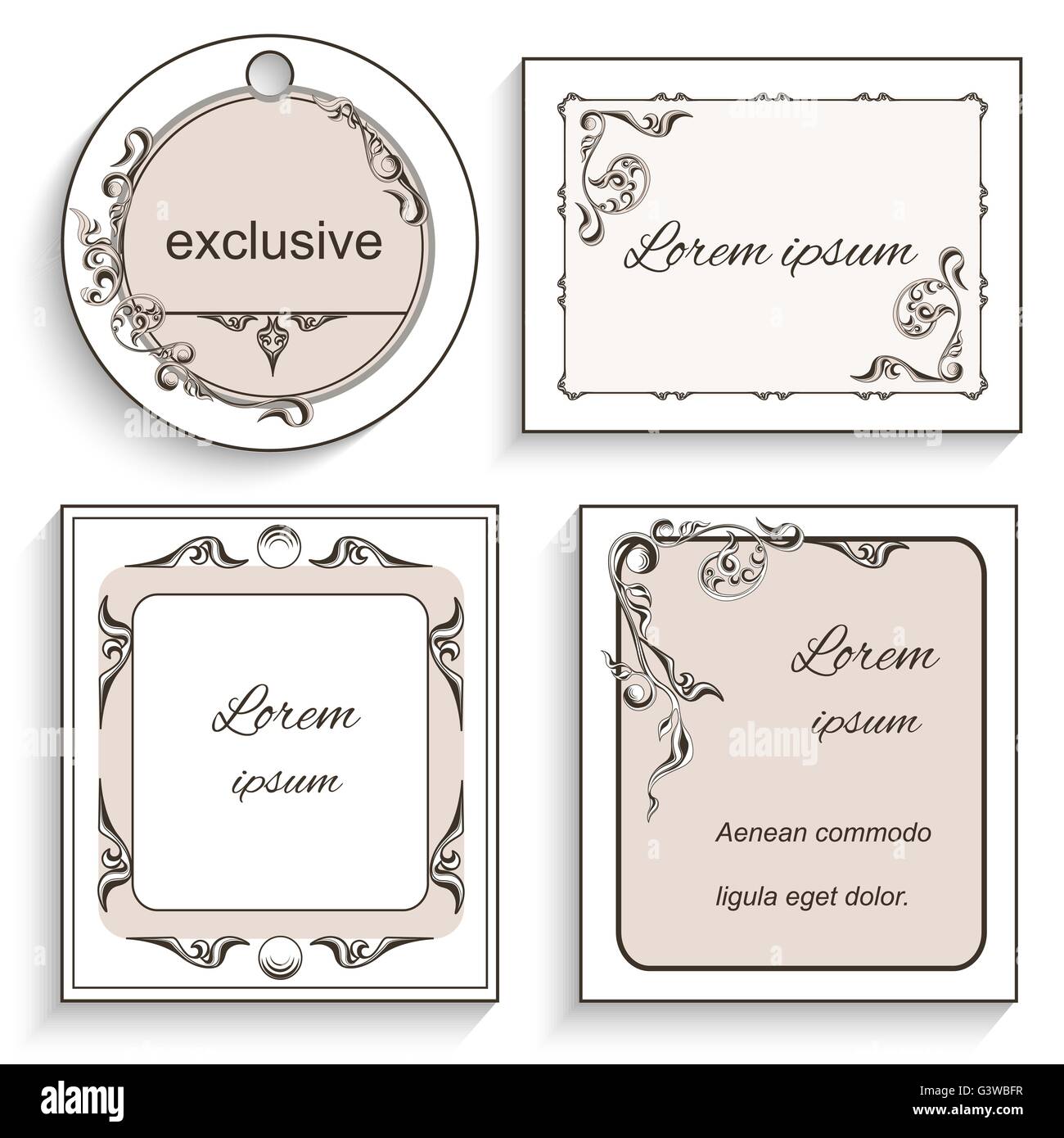 Set of vintage ornament frame labels Stock Vector Image & Art - Alamy