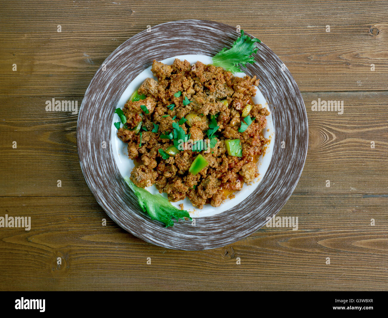 Chicken Keema Indian delicious minced chicken curry Stock Photo Alamy