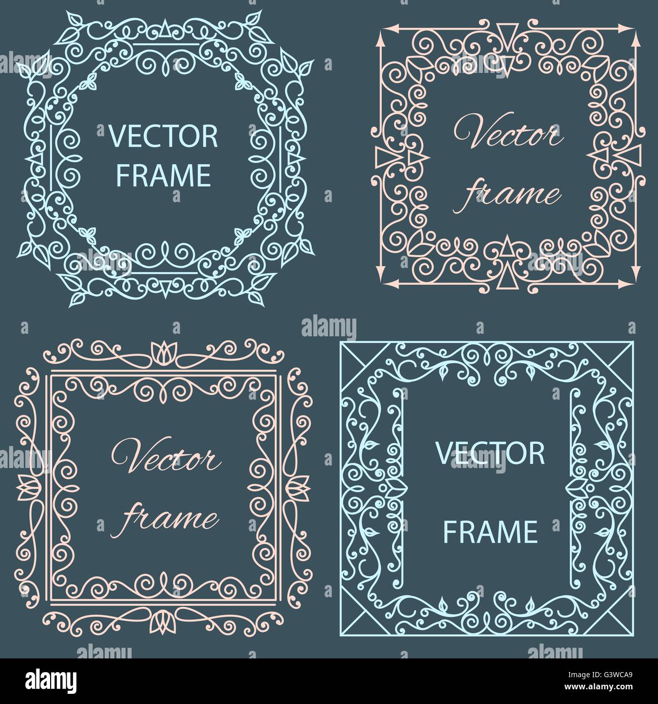 Frame vector icon linear Stock Vector Images - Alamy