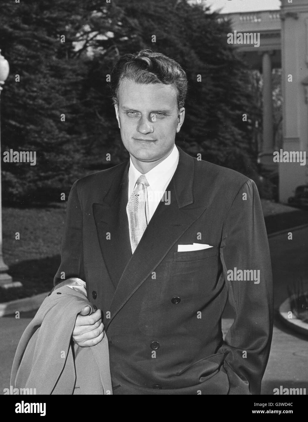 Rev. Billy Graham photographed outside the White House Stock Photo Alamy