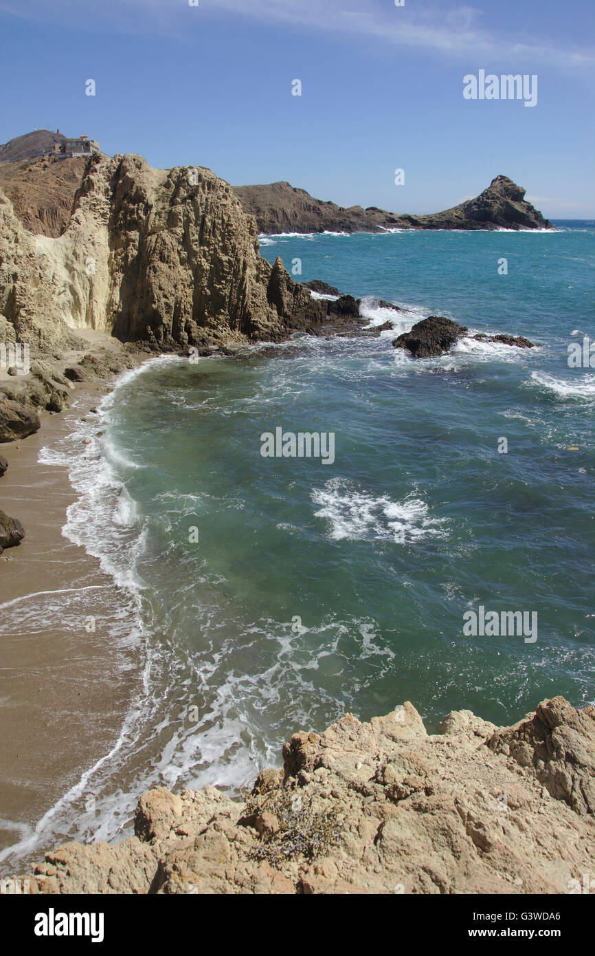 Cliff at Cabo de Gata. Parque Natural Cabo de Gata. Andalusien, Spanien Stock Photo