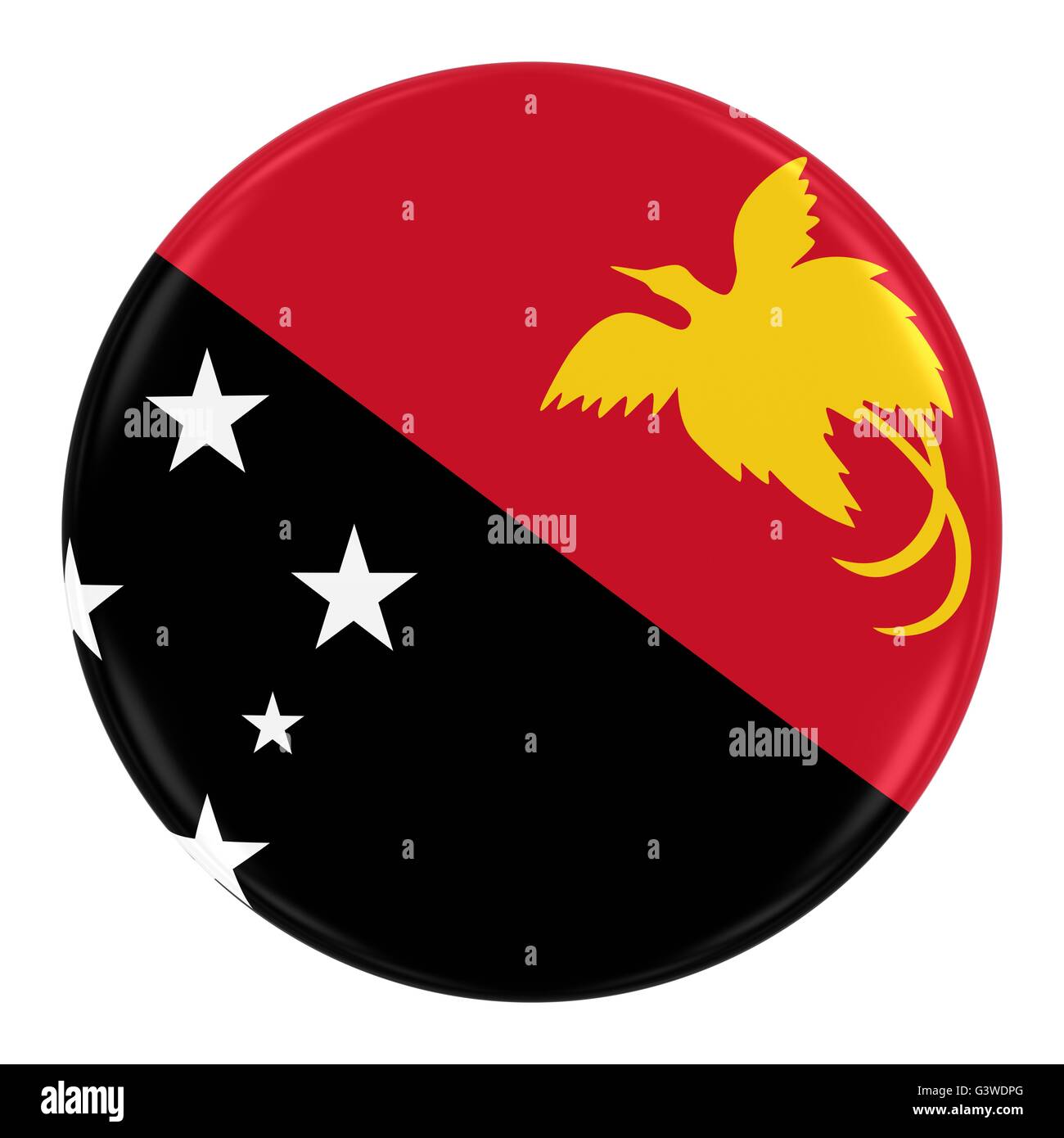 Papua New Guinean Flag Badge - Flag of Papua New Guinea Button Isolated ...