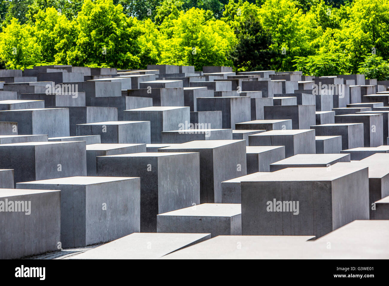 Memorial to the Murdered Jews of Europe, Holocaust Memorial, by architect Peter Eisenmann, Berlin, Germany Stock Photo