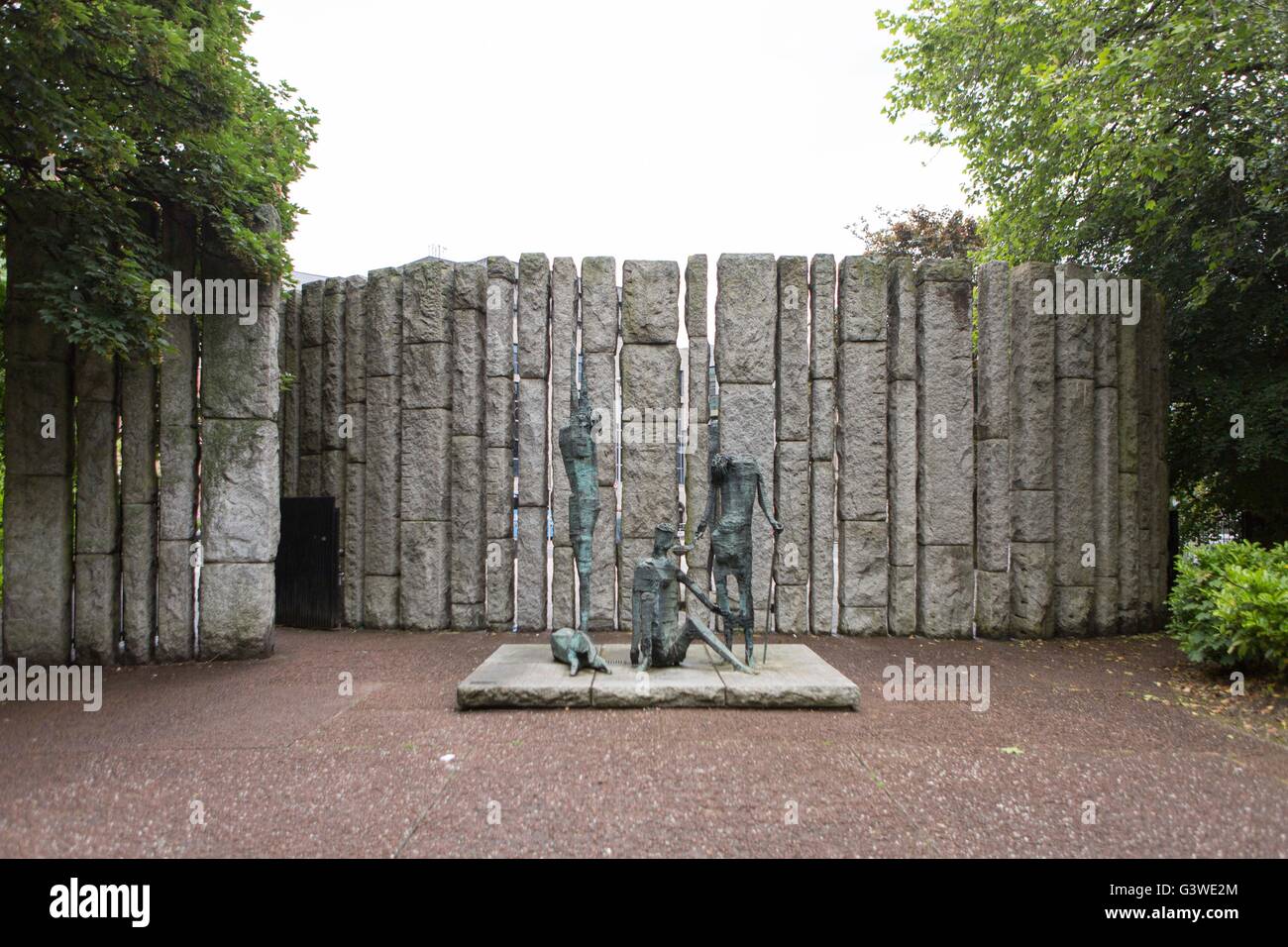Famine memorial by Sculptor Edward Delaney. Picture taken at St. Stephen’s Green , Dublin , Ireland. Stock Photo