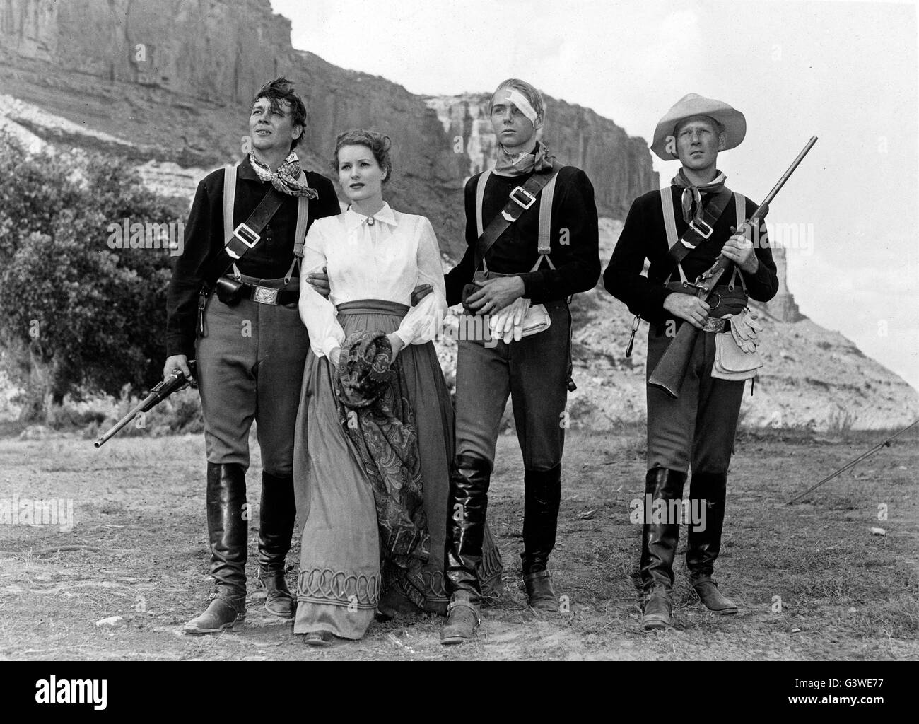 Rio Grande, USA 1950, Regie: John Ford, Darsteller: (v. l.) Ben Johnson, Maureen O'Hara, Claude Jarman jr., Harry Carey jr. Stock Photo