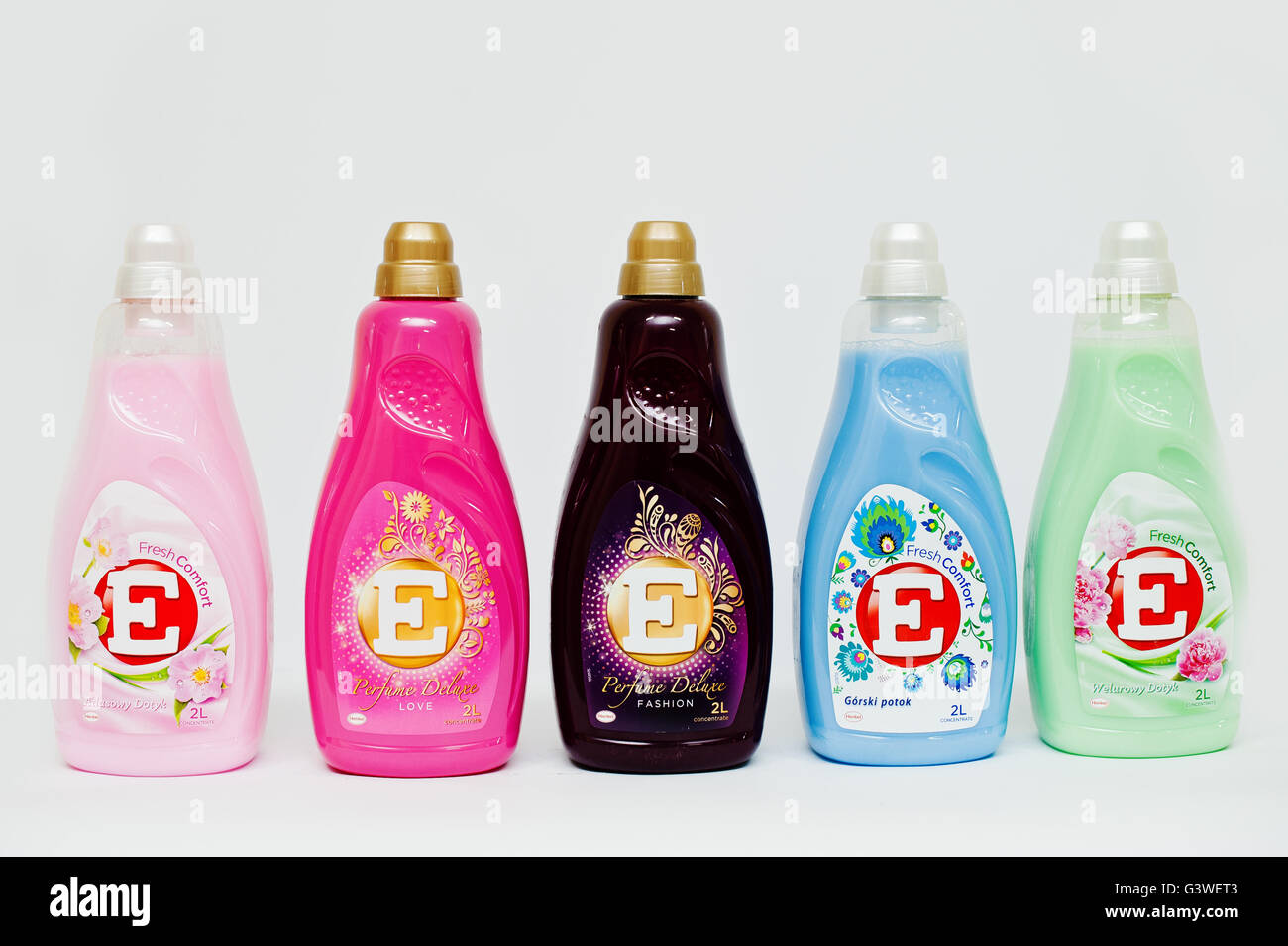 Berezovitsa Ukraine Circa June 16 Set Of Concentrated Fabric Softener E Stock Photo Alamy