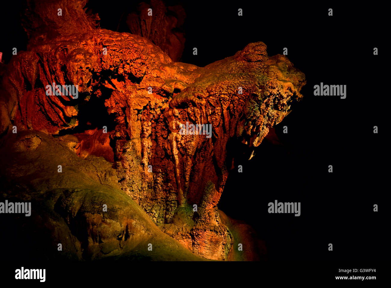 strange shapes in the karst cave. Stock Photo