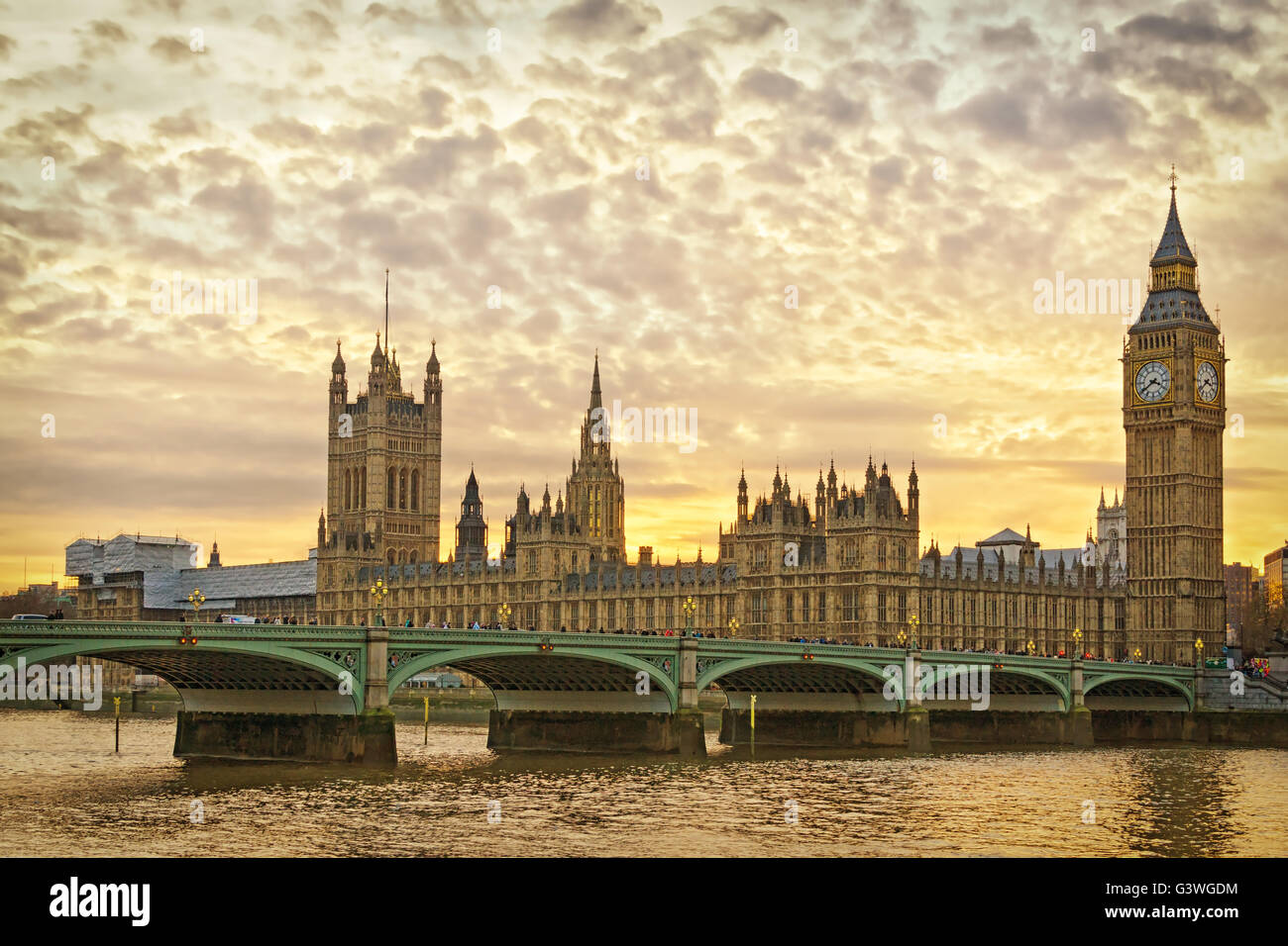 London, Westminster at sunset Stock Photo Alamy