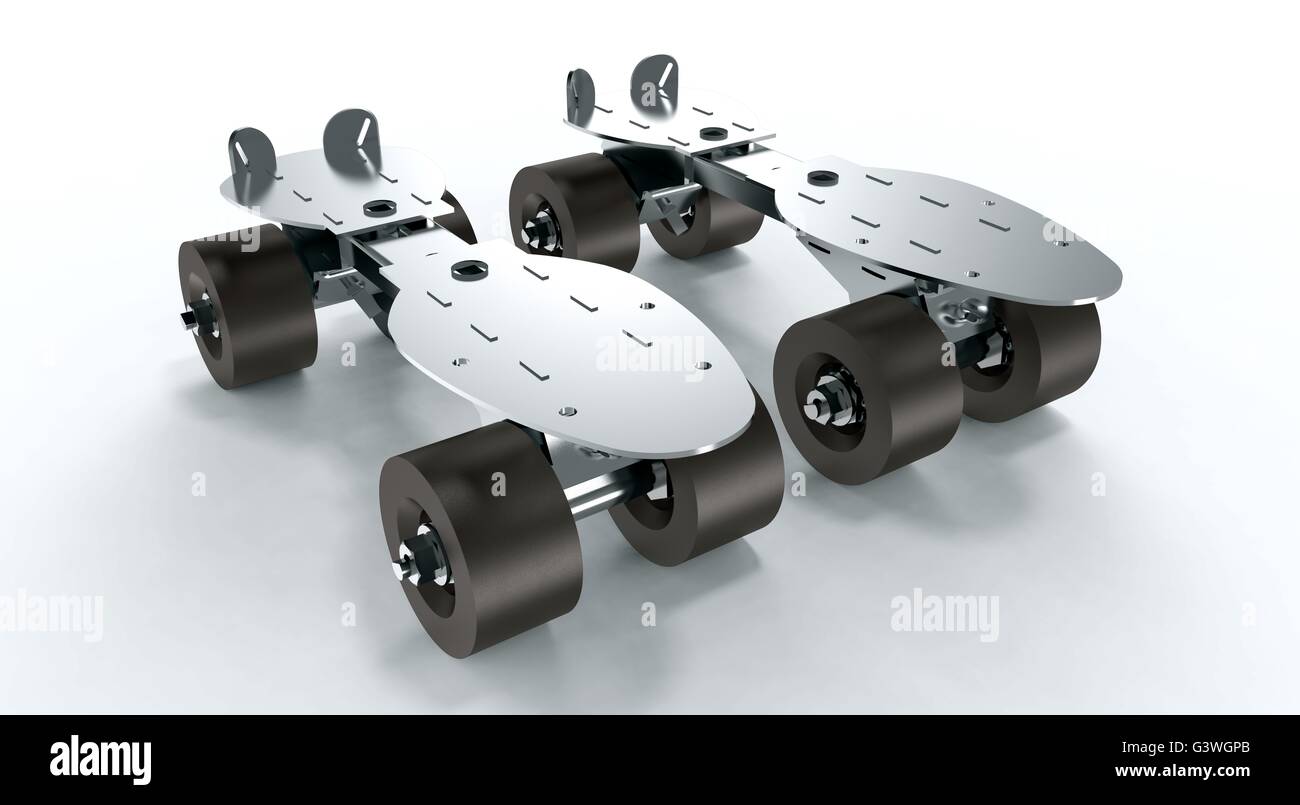 Steel roller Skates isolated on a white background Stock Photo Alamy