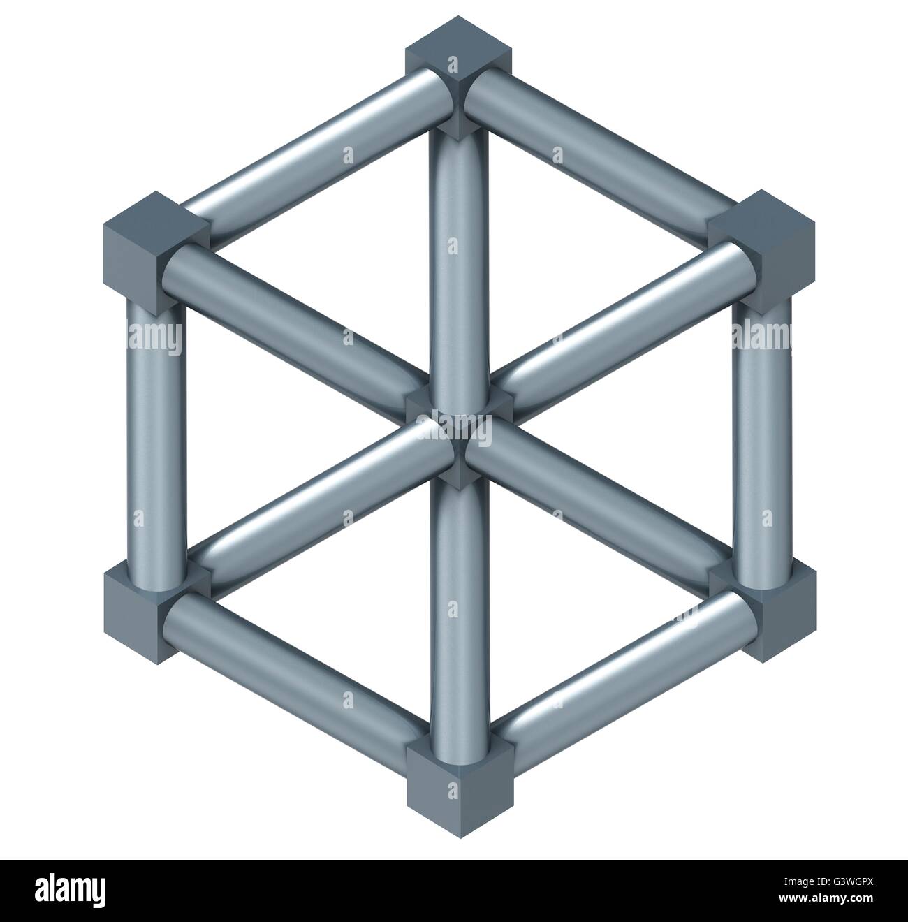 The Escher Cube isolated on a white background. Stock Photo