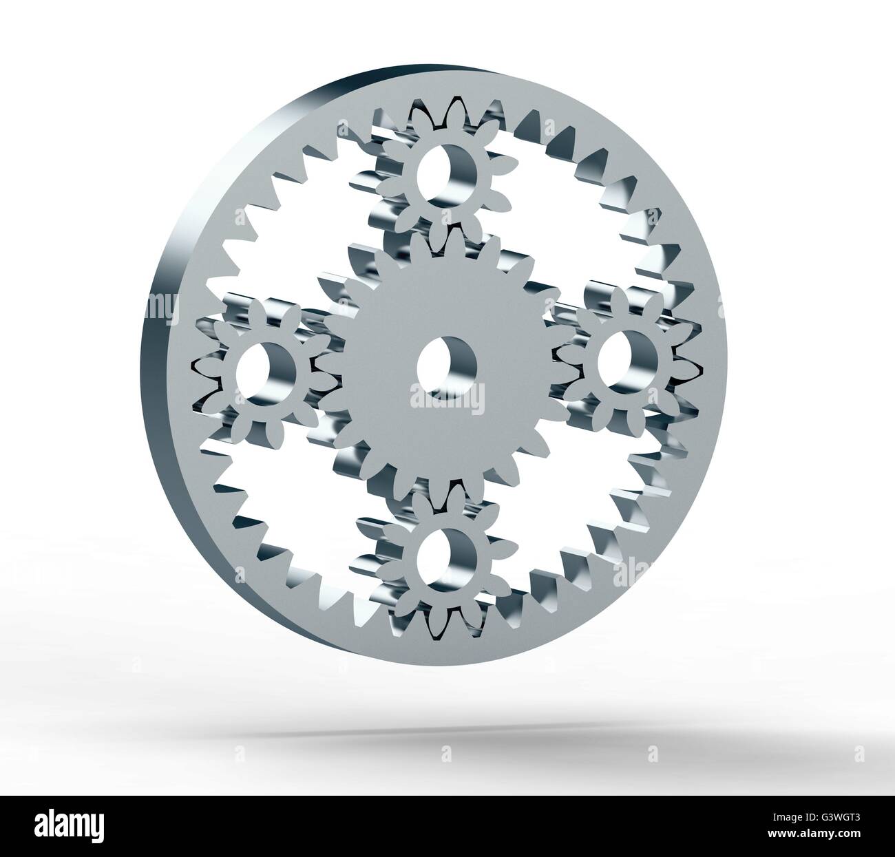 planetary gear isolated on a white background. Stock Photo