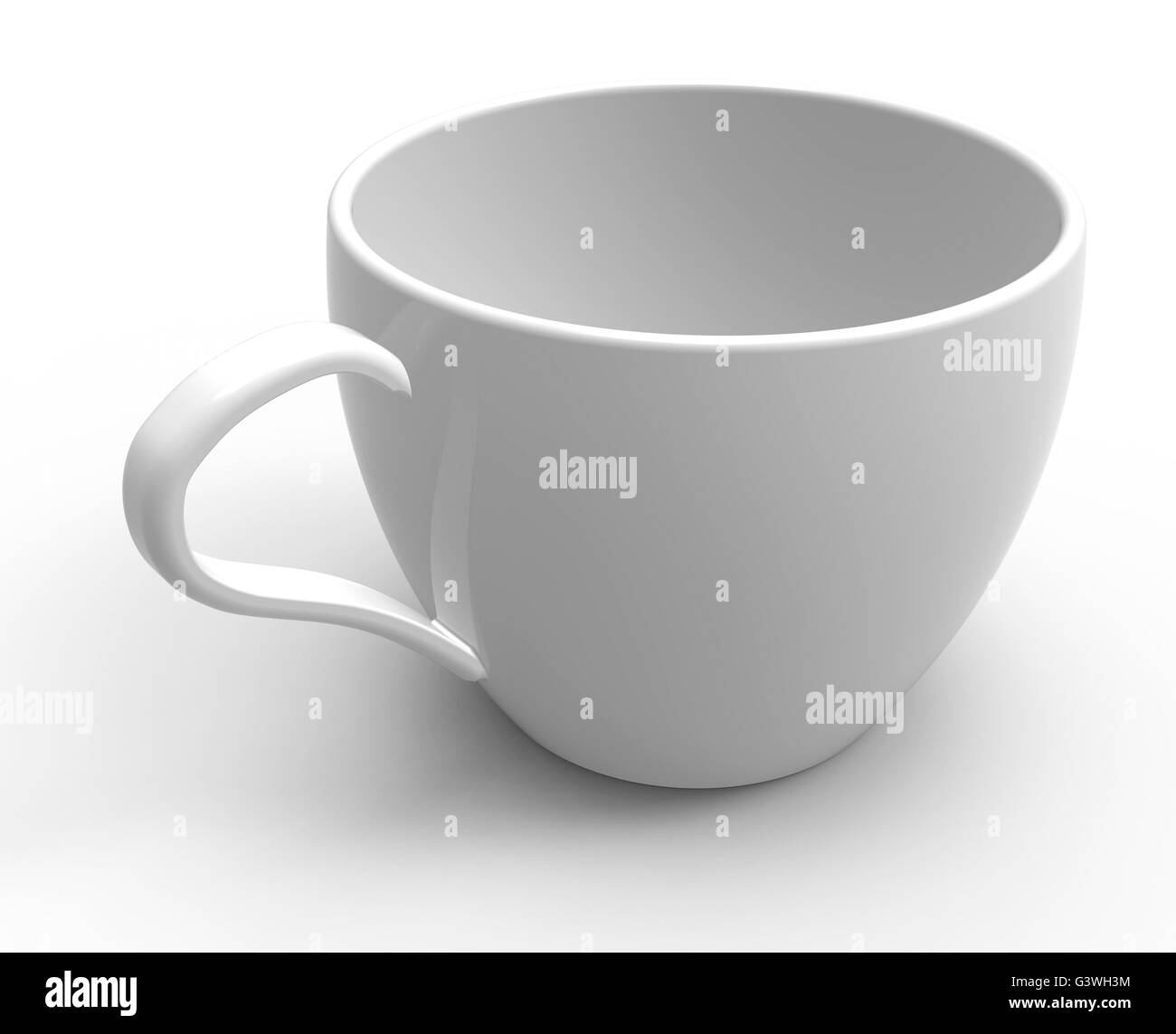 white empty coffee or tea cup isolated on white Stock Photo