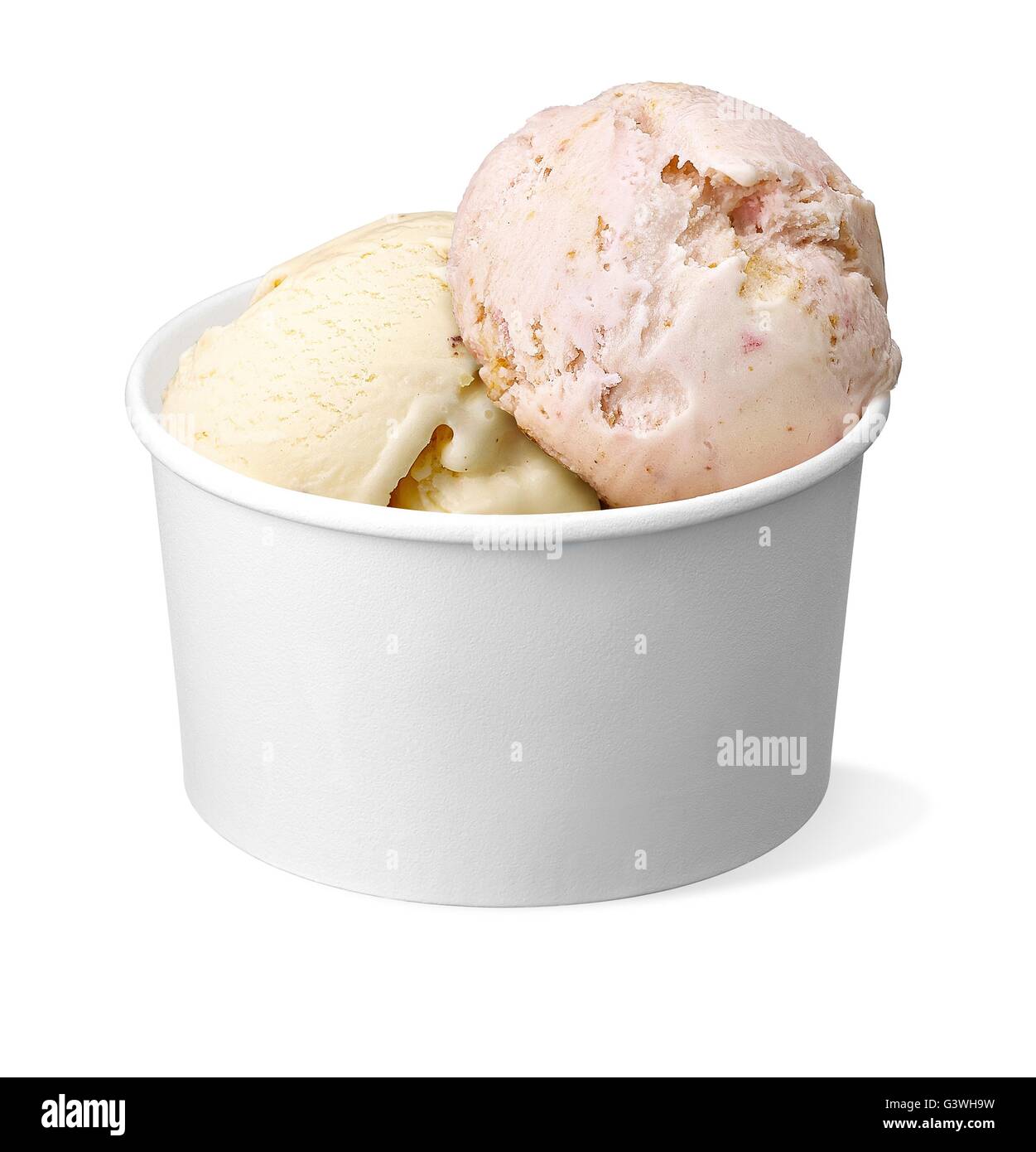 ice cream in paper cup isolated on white background Stock Photo Alamy