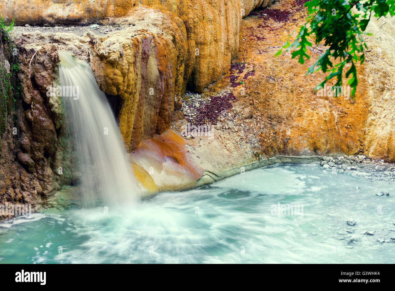 thermal springs San Filippo in Val D'Orcia, Italy Stock Photo