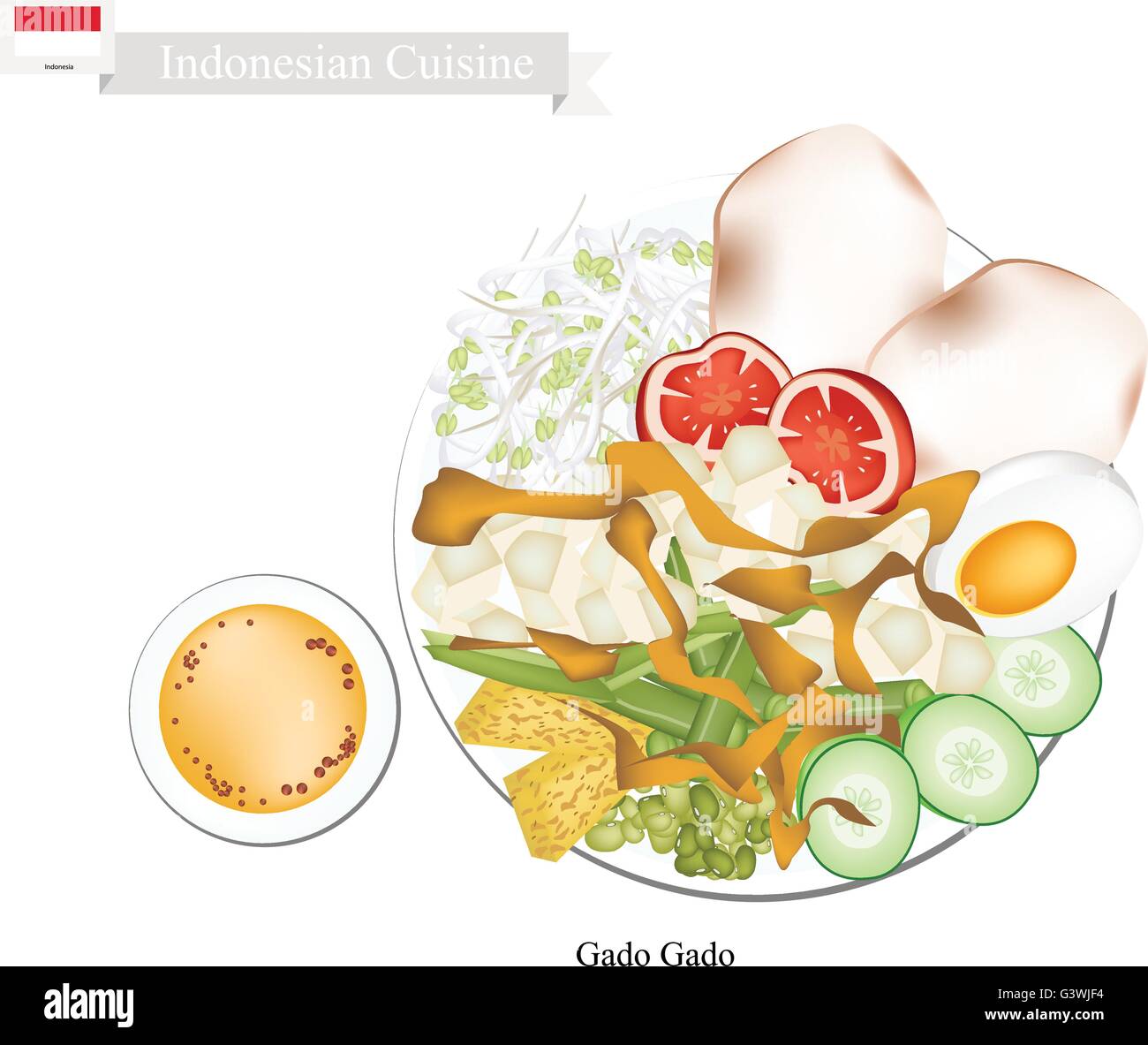 Indonesian Cuisine, Gado Gado or Traditional Vegetable Salad with ...