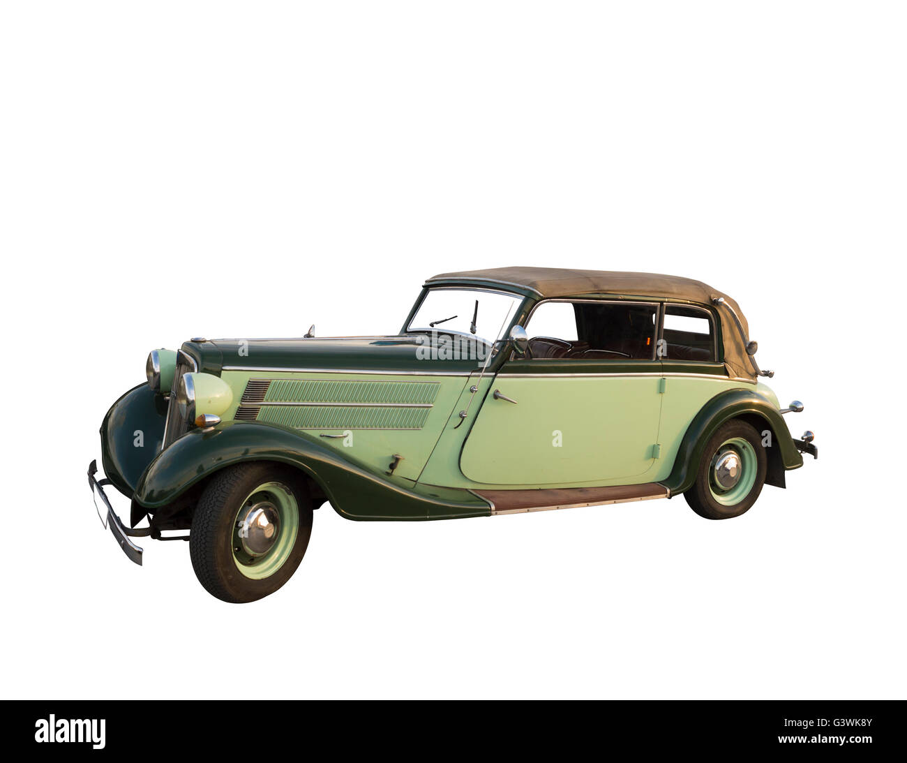 Retro car isolated on white background Stock Photo - Alamy