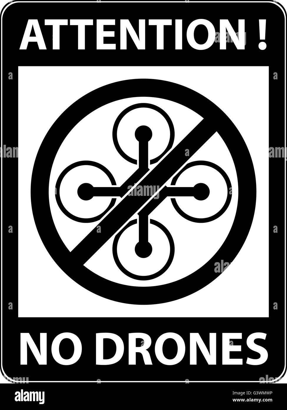 No drone, multicopter prohibited symbol. Vector. Stock Vector
