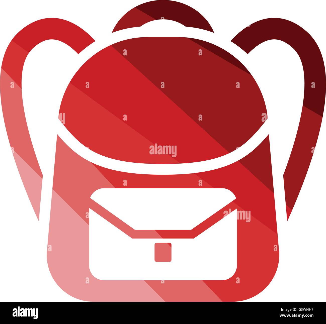 School rucksack icon. Flat color design. Vector illustration Stock ...
