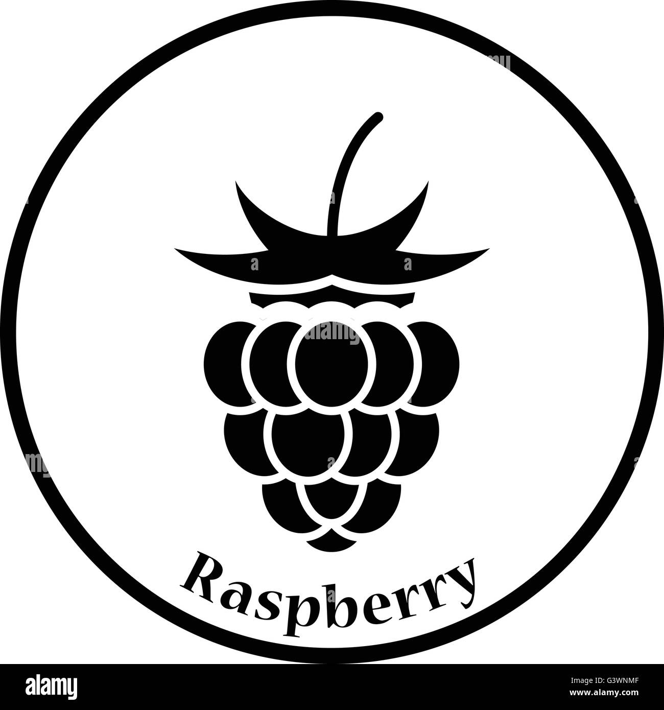 Icon of Raspberry. Thin circle design. Vector illustration Stock Vector ...