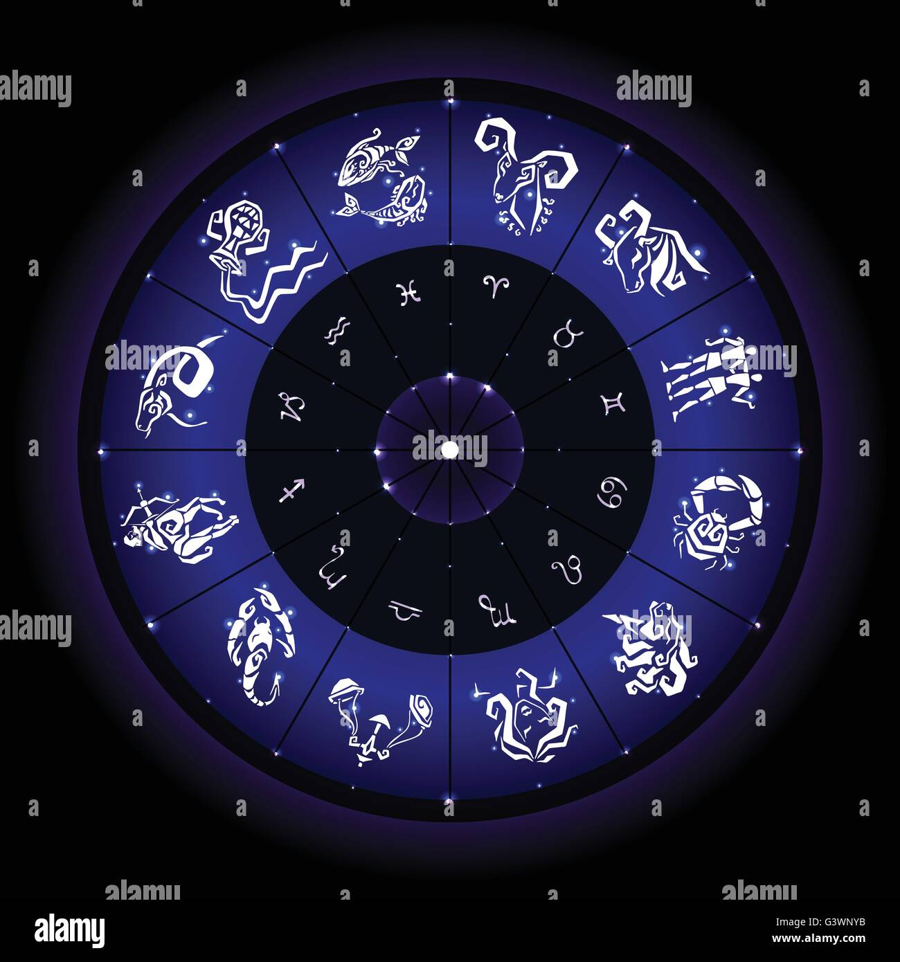 Zodiac circle with horoscope signs Stock Vector Image & Art - Alamy