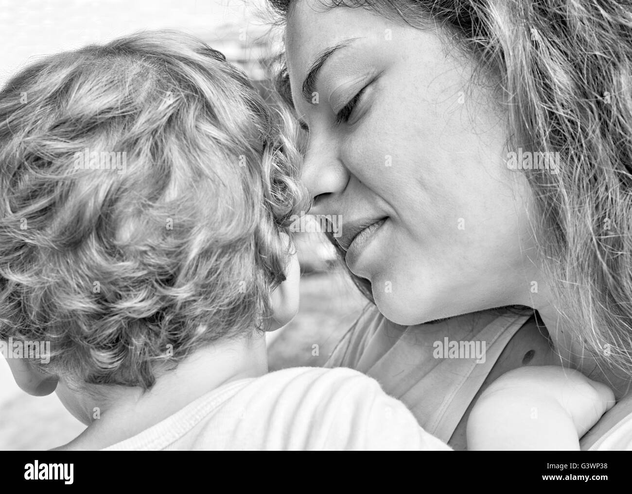 mom and son Stock Photo
