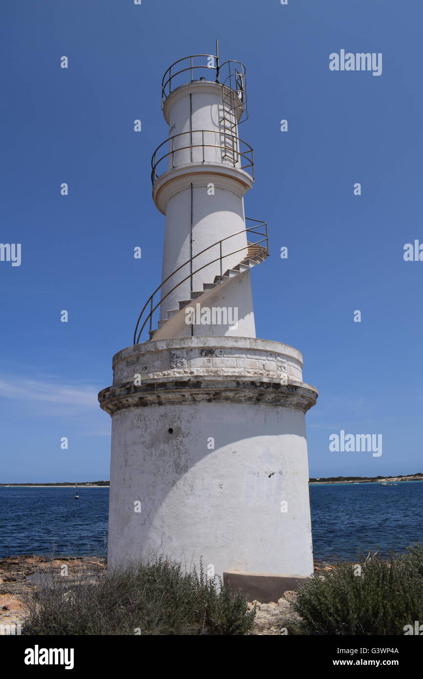 La Savina port lighthouse Formentera Ibiza Stock Photo - Alamy