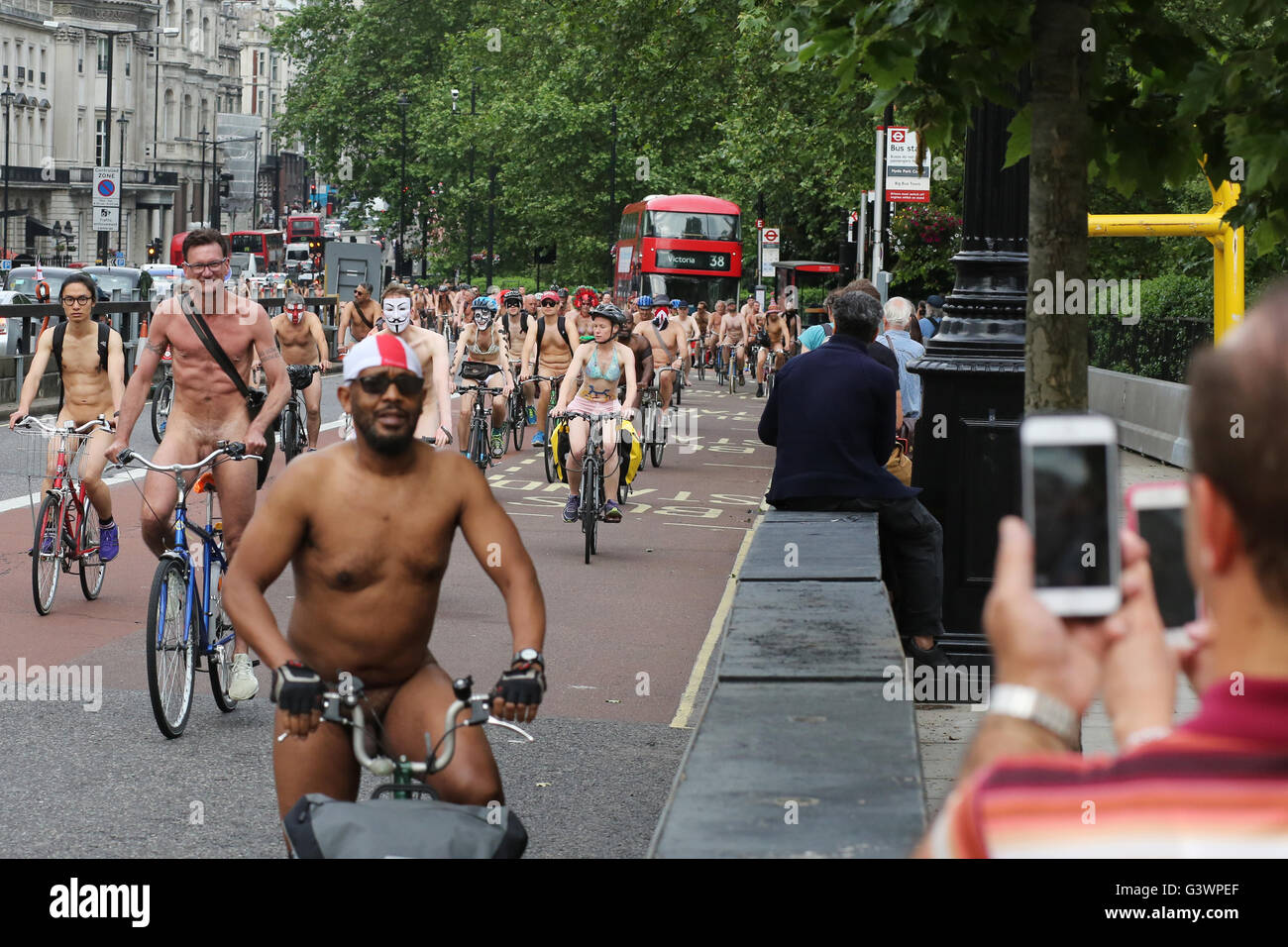 London World Naked Bike Ride "WNBR" UK Stock Photo