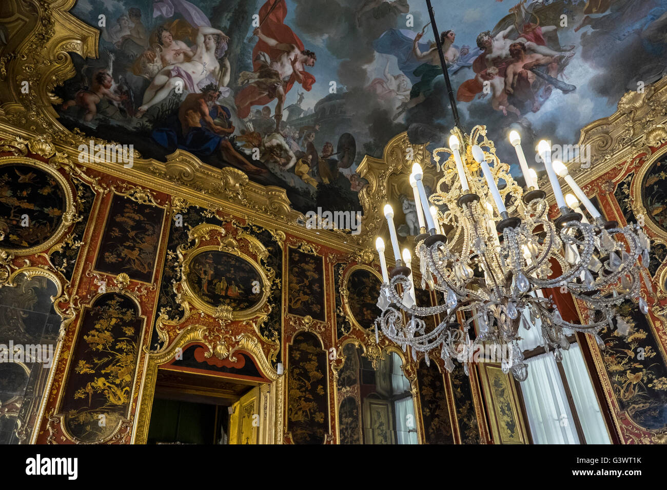 Italy, Piedmont, Turin, Royal Palace, Chinese Private Room covered of original lakes Stock Photo