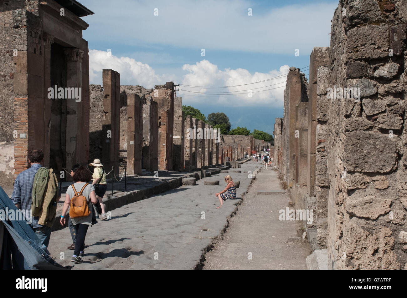 Europe, Italy, Campania, Pompei, Fortuna street, House of the Faun Stock Photo