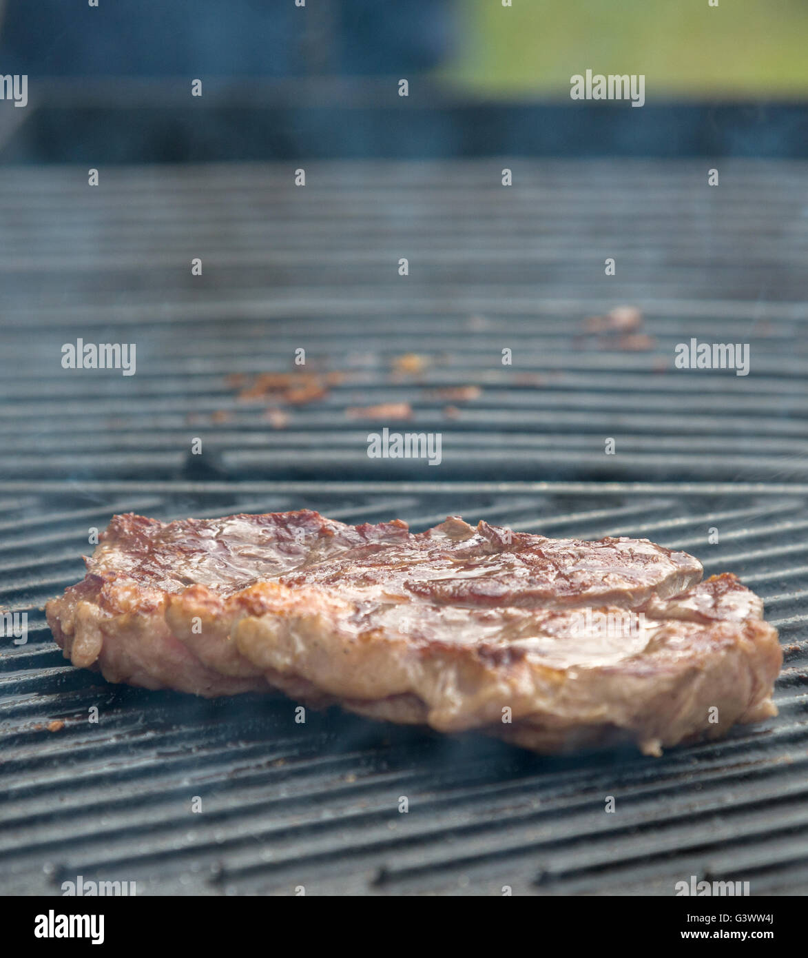 Two tbone florentine beef steaks on the grill Stock Photo Alamy