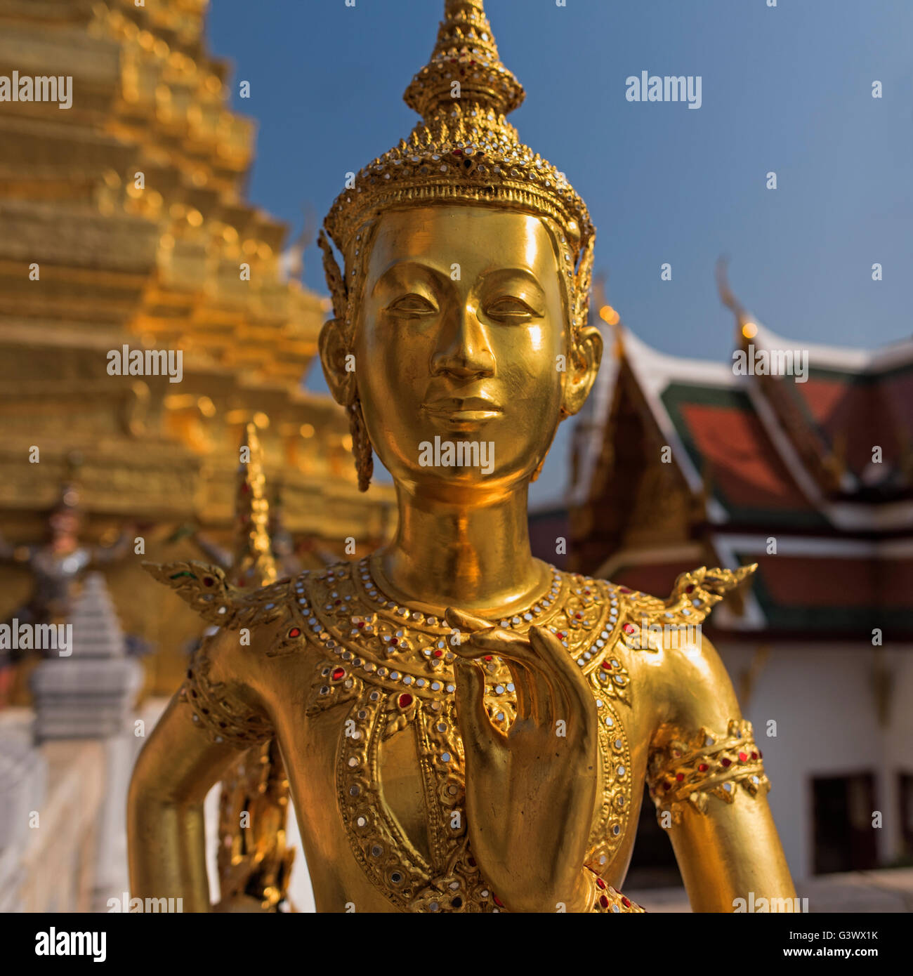 Kinnaree statue Wat Phra Kaew Grand Palace Bangkok Thailand Stock Photo