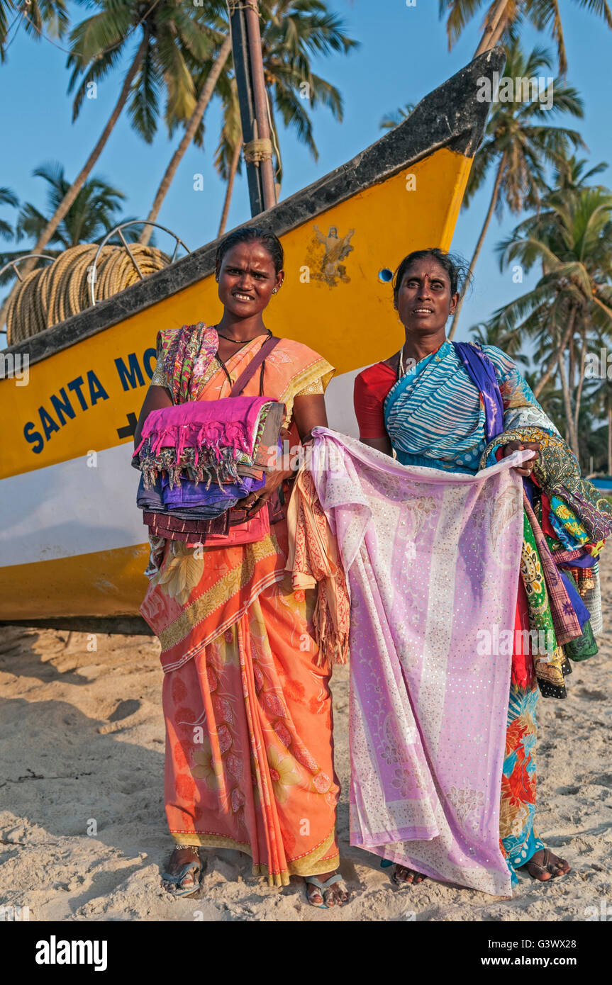 Beach traders Colva Beach Goa India Stock Photo