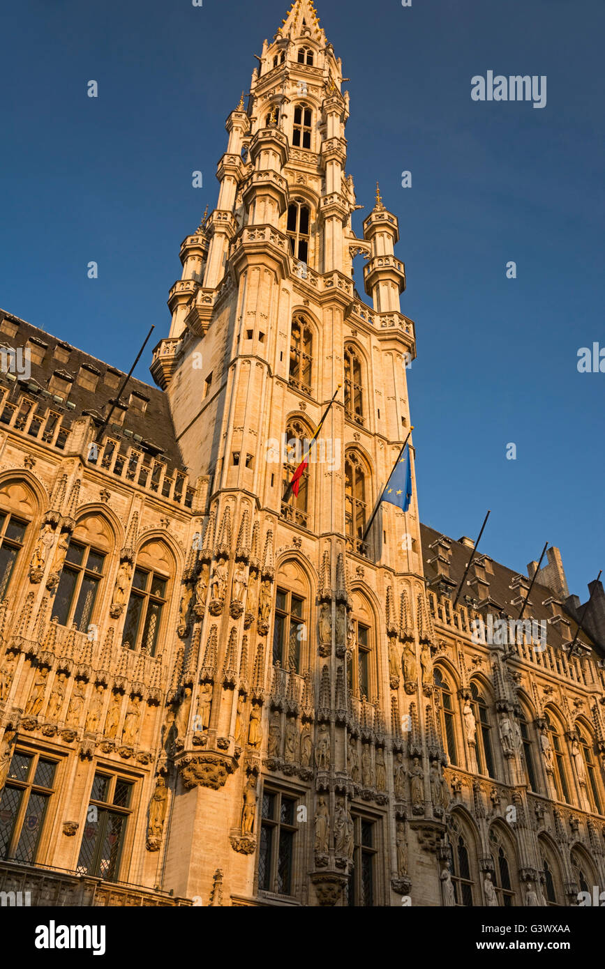 Grand Place Hôtel de Ville Brussels Belgium Stock Photo