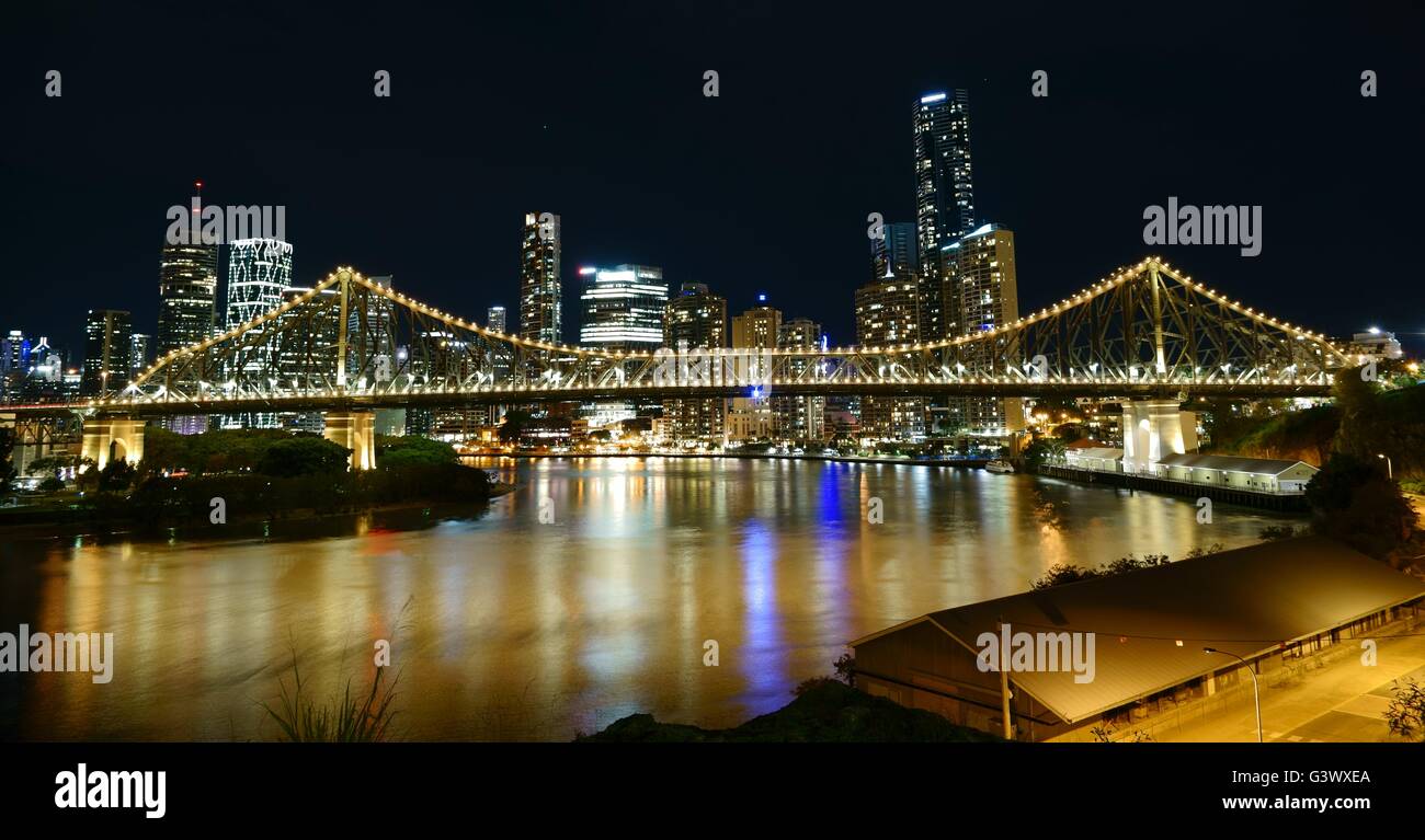 Story Bridge Brisbane Australia. Lighten up in bronse lighting with