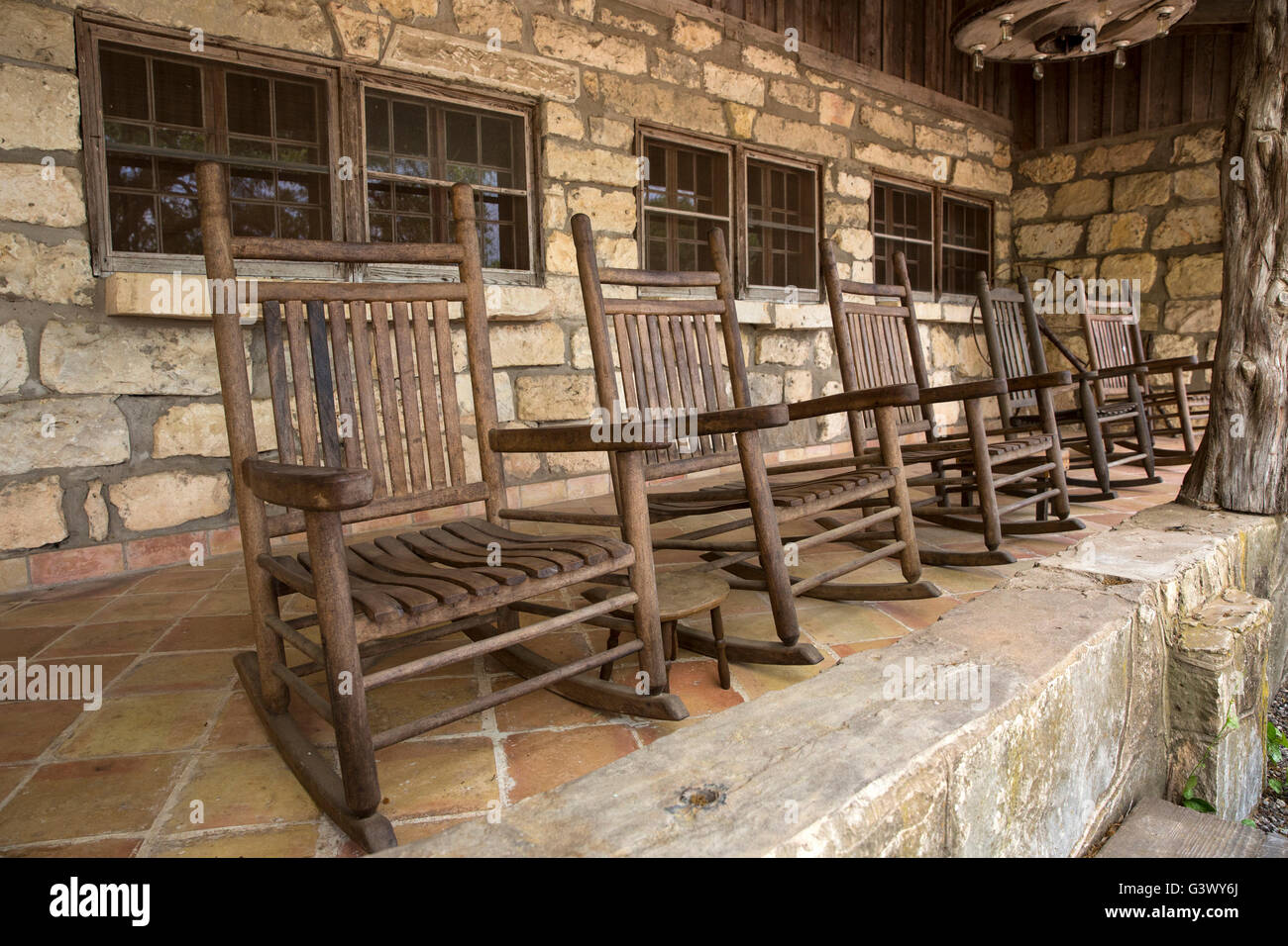 Texas lodge on dude ranch Stock Photo