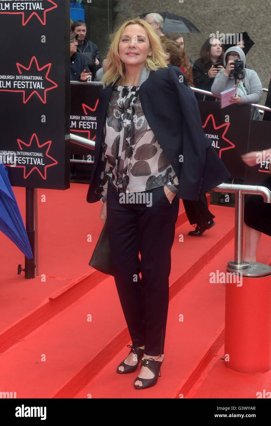 Kim Cattrall attending the Edinburgh International Film Festival 2016 opening-night gala, and the world premiere of Tommy's Honour, at the Festival Theatre in Edinburgh, Scotland. Stock Photo