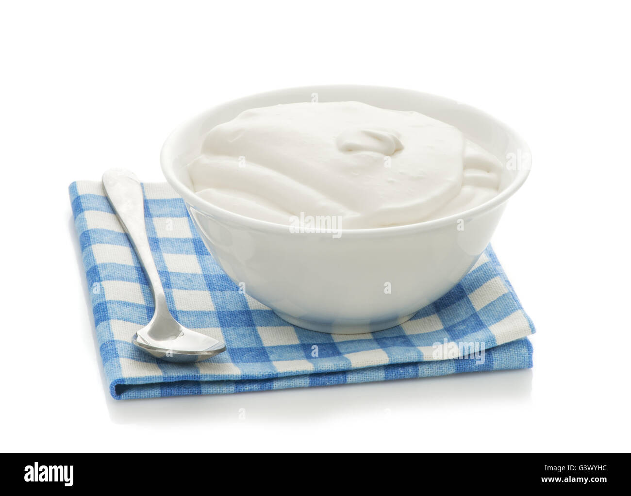 Rural natural sour cream in bowl Stock Photo