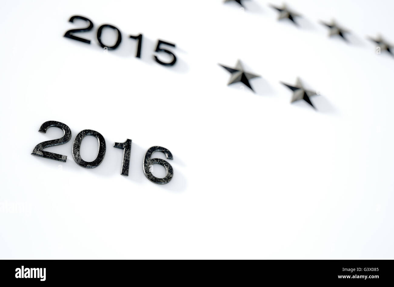 A 3D render of a closeup of an honorary board that displays stars to represent anonymous achievements by unidentified individual Stock Photo